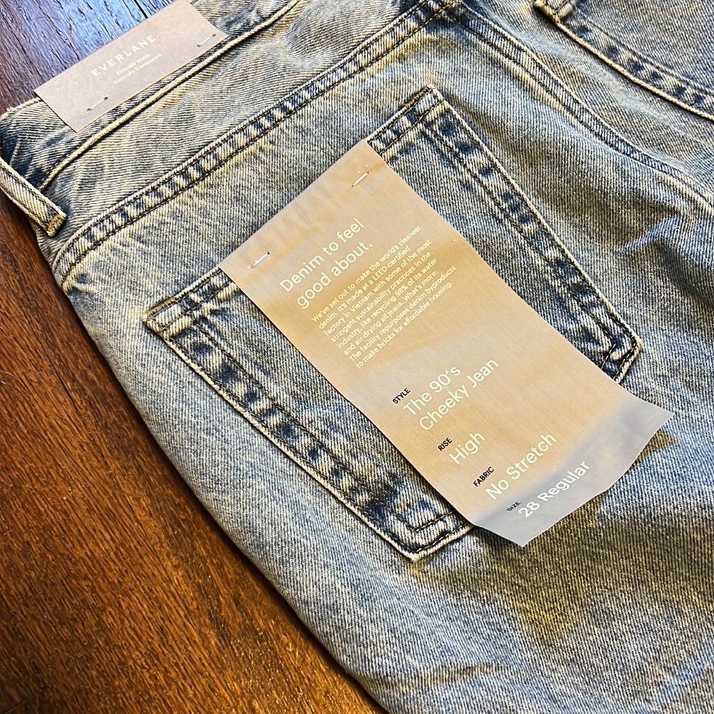 everlane 90s cheeky high rise denim 28 rigid NWT - Picture 7 of 9